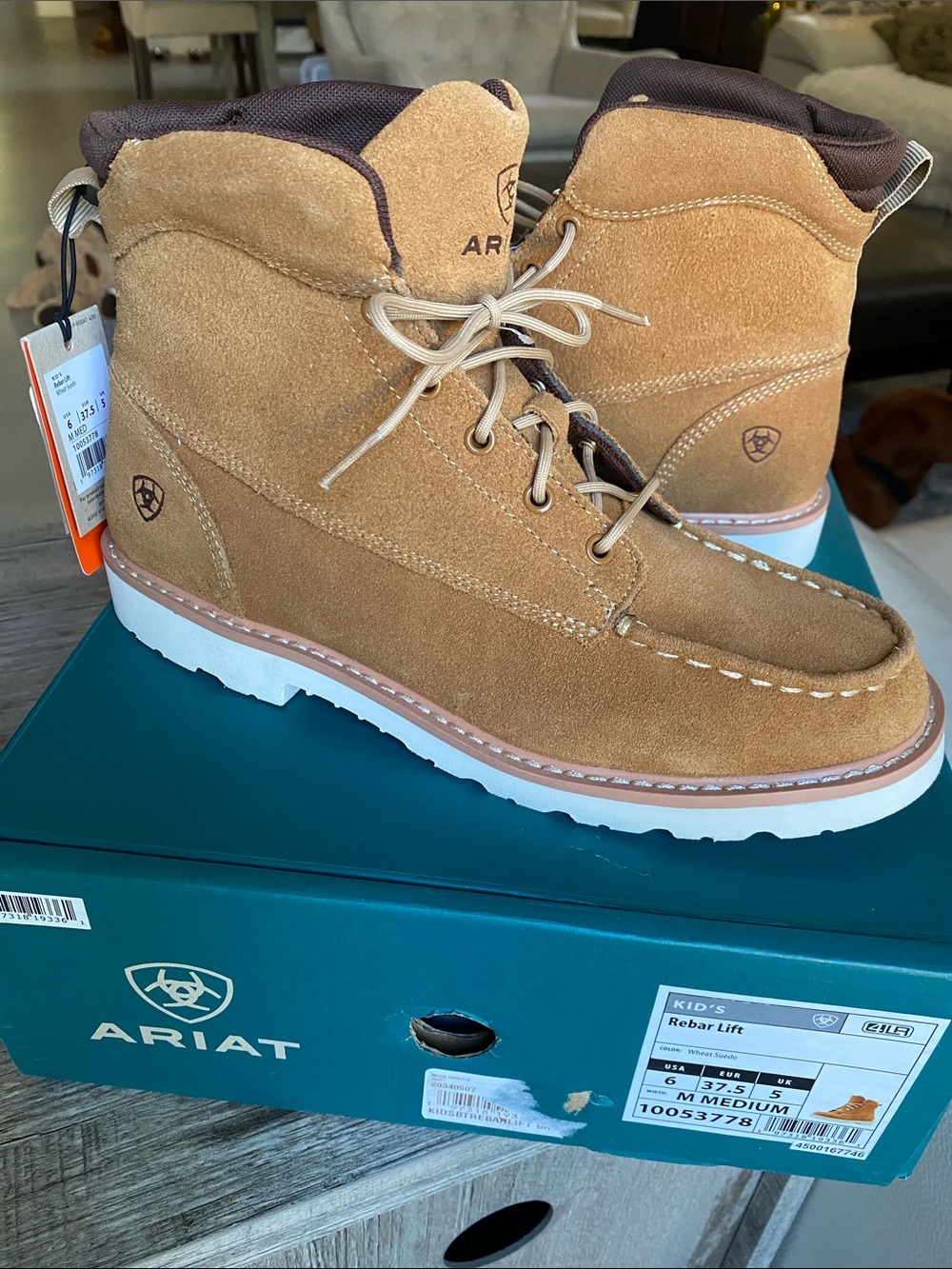 Ariat Tan Suede Chukka Work Boot Kids 6